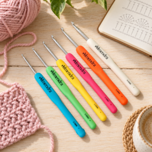 Set de seis agujas de crochet con mango siliconado